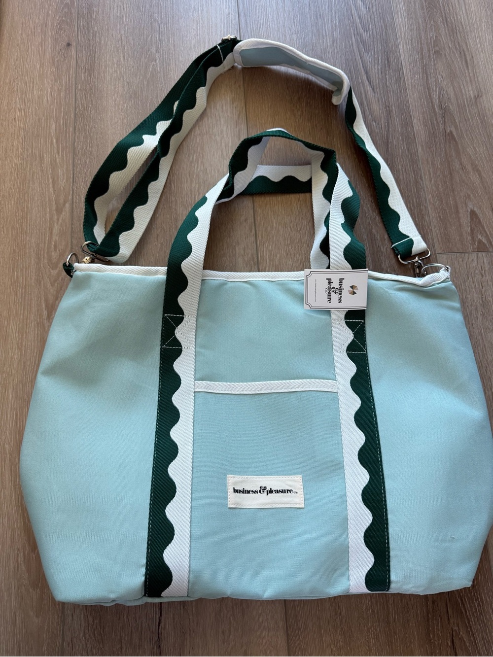NEW Business & Pleasure Blue Green Insulated Cooler Beach Tote Bag